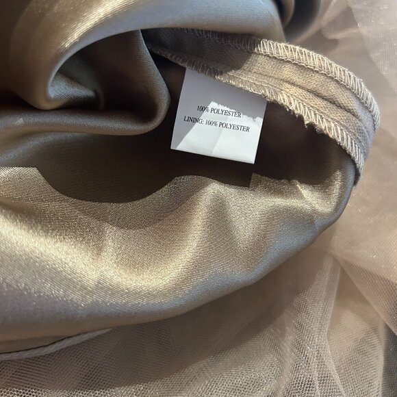 Space 46 Adrian Gold Coffee Tulle Skirt Sz L Fairycore Soft Girl Midi Whimsical - Picture 10 of 10